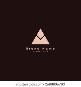 Logotipo minimalista do triângulo marrom

