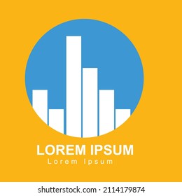minimalist logo of buildings and buildings with firm shapes and bright white colors