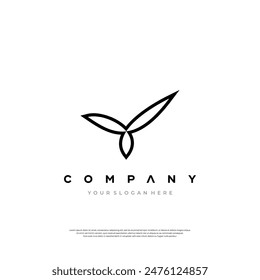 A minimalist logo capturing the essence of flight and freedom in a sleek monochrome palette