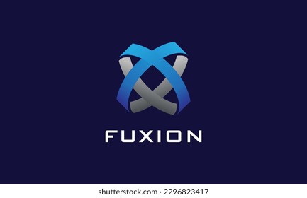 Minimalist logo chain connection for technology and industry