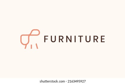 Minimalist logo, chair using negative space