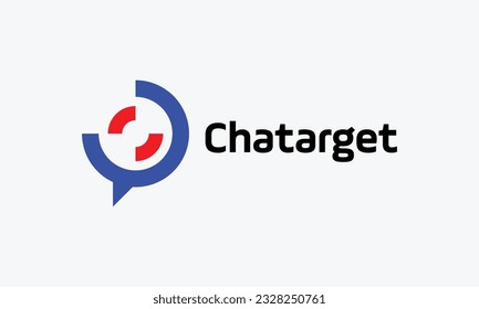 Logo de chat minimalista para logotipo de comunicación y tecnología