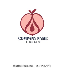 The minimalist logo is circular in shape with modern elements in the form of a peach icon which symbolizes growth, sweetness and sustainability.