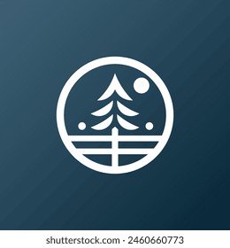 Minimalist logo with clean and modern tree circle logo design