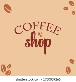 A minimalist logo for a coffee shop, restaurant or cafe. Emblems, badges, stickers, banners. Coffee design elements.