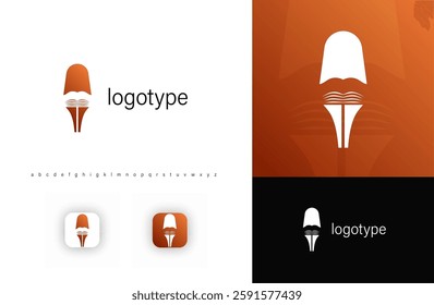 Minimalist logo combining a nib for writing and an open book, symbolizing writing, knowledge, and education. Ideal for publishers, writers, libraries, and academic institutions. Vector illustration. 