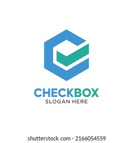 minimalist logo concept of checkbox with tick inside