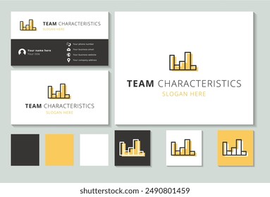 Minimalist logo concept showing team characteristics using a bar chart