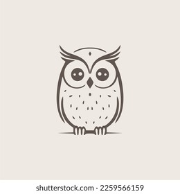 minimalist logo cute owl design