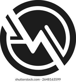 Minimalist logo design with abstract letter w inside a circular shape for branding