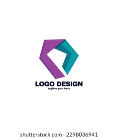 Minimalist logo design with abstract shape
