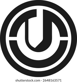 Minimalist logo design featuring abstract letter u within a circular frame