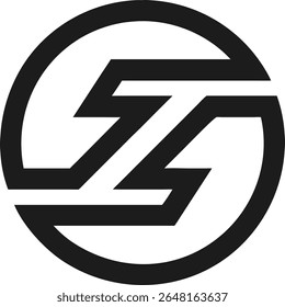 Design de logotipo minimalista com letra abstrata z dentro de uma forma circular