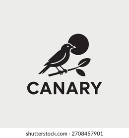 Diseño de logotipo minimalista con una silueta canaria