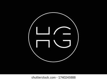 Minimalist Logo Design Featuring Circular Outline and Overlapping HG Initials Creating a Modern and Elegant Aesthetic