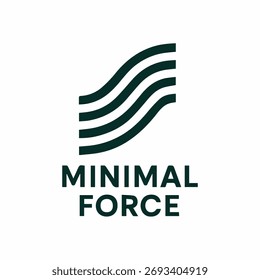 Un diseño de logotipo minimalista con líneas fluidas y la fuerza mínima del texto. Transmite fuerza y simplicidad.