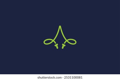 Un diseño de logotipo minimalista con líneas entrelazadas que se asemejan a una letra o forma estilizada.