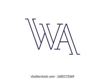 Minimalist Logo Design Featuring Overlapping Letters W and A in a Simple yet Elegant Style