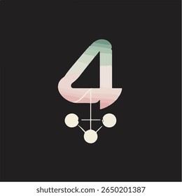 Minimalist Logo Design Featuring Stylized Number Four