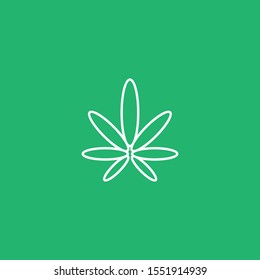 Minimalist logo design of hemp or cbd with clear background - EPS10 - Vector.
