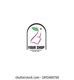 Minimalist logo design illustration can be used for beauty products, barber shop women, symbols, online shop wall background,