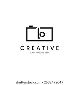 Minimalist logo design with letter H and camera for your brand