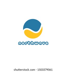 Minimalist logo design of letter N and circle or wave with white background - EPS10 - Vector.