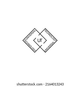 A minimalist logo design with the letters UT in the middle of the logo adds an elegant impression. This logo is perfect for your company