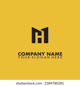 Minimalist Logo design of M H MH HM in vector for construction, home, real estate, building, property.