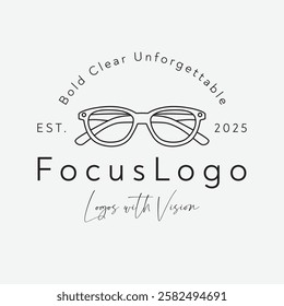 Minimalist Logo Design for Optic Brands. Line Art Glasses and Vision Symbols