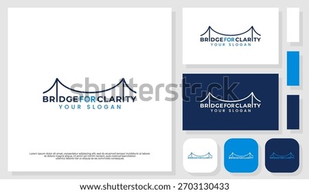 Minimalist “Bridge for Clarity” logo design with a stylized bridge icon, symbolizing support, direction, and mental well-being.