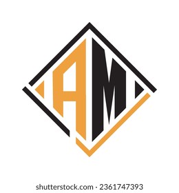 AM minimalist Logo Design template vector	