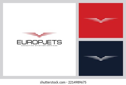 Minimalist logo design with three red lines concept, suitable for transportation and shipping