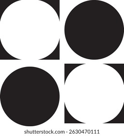 Minimalist logo designs. The logo consists of four circles arranged in a square grid. Each circle has a different color scheme.