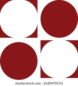 Minimalist logo designs. The logo consists of four circles arranged in a square grid. Each circle has a different color scheme.