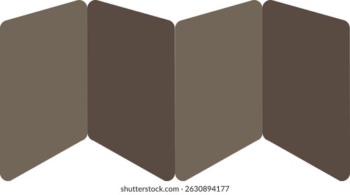 Minimalist logo designs.The logo is designed to look like an open, accordion-folded document, with each panel slightly angled to create a sense of depth and dimension.