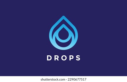 Minimalist logo drip water concept for nature and water industry