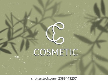 Logotipo minimalista para marcas ecológicas. Concepto de Emblema vectorial. Plantilla de logotipo comercial. Emblema C y E