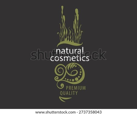 Minimalist logo emphasizing ecofriendly beauty products, Sophisticated spa label featuring handcrafted sustainable design elements