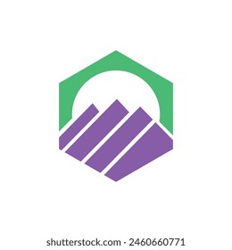 Minimalist logo featuring an abstract geometric shape that symbolizes the brand's core values vector icon