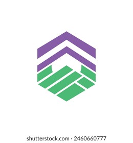 Minimalist logo featuring an abstract geometric shape that symbolizes the brand's core values vector icon