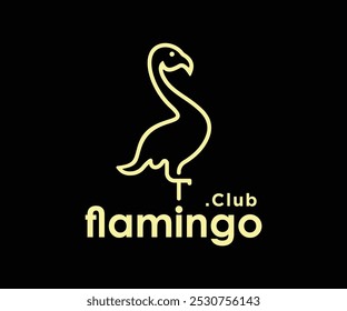 A minimalist logo featuring a flamingo with the text ".Club" and "flamingo" below.