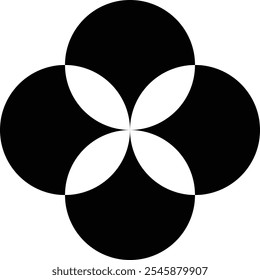 A minimalist logo featuring four overlapping circles. The simple design creates a sense of unity, balance, and harmony.