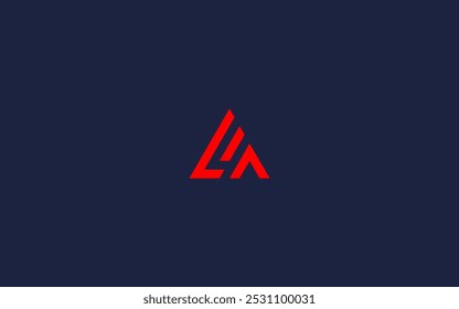 Logotipo minimalista con un diseño geométrico en rojo sobre fondo oscuro.