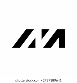 Minimalist logo featuring thick, parallel diagonal black bars shaping an abstract N and A.