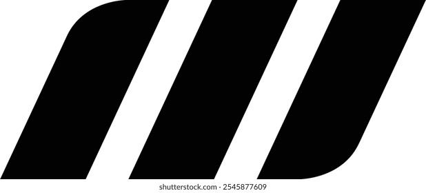 A minimalist logo featuring three overlapping vertical lines. The simple yet striking design conveys a sense of speed, movement, and energy.