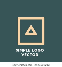 Um logotipo minimalista com um triângulo dentro de um quadro quadrado em um fundo verde.
