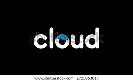 A minimalist logo featuring the word 'cloud' in bold white sans-serif font. The letter 'o' is uniquely designed with a vibrant blue droplet shape,