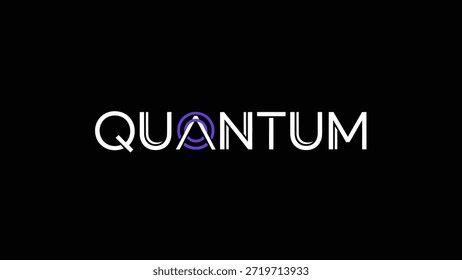 A minimalist logo featuring the word 'QUANTUM' in white, modern typography against a solid black background. The letter 'A' is replaced by a