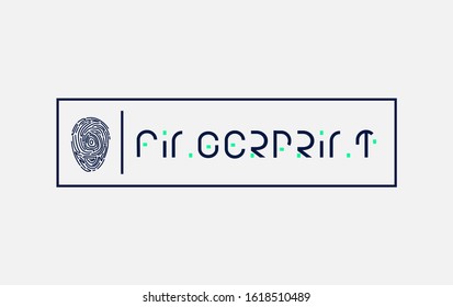 Minimalist logo finger print vector eps 10